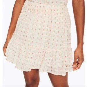 Nautica Swiss Dot Embroidered Tiered Mini Skirt